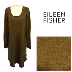 Eileen Fisher Merino Wool Sweater Dress Br…